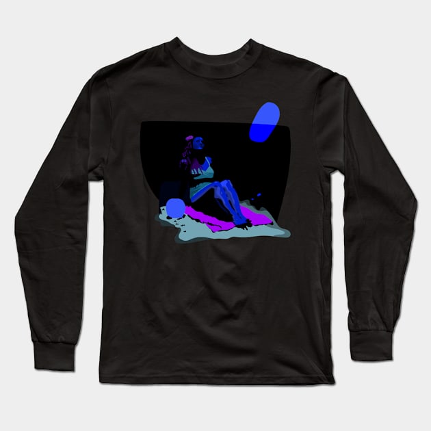 Moonbathing Long Sleeve T-Shirt by Life in two dimensions